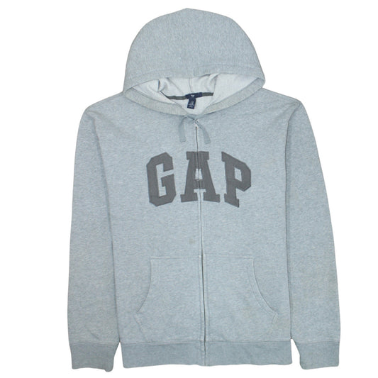 GAP Mens Grey XL Full Zip Hoodie Logo Fleece Sweatshirt