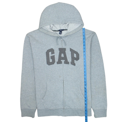 GAP Mens Grey XL Full Zip Hoodie Logo Fleece Sweatshirt