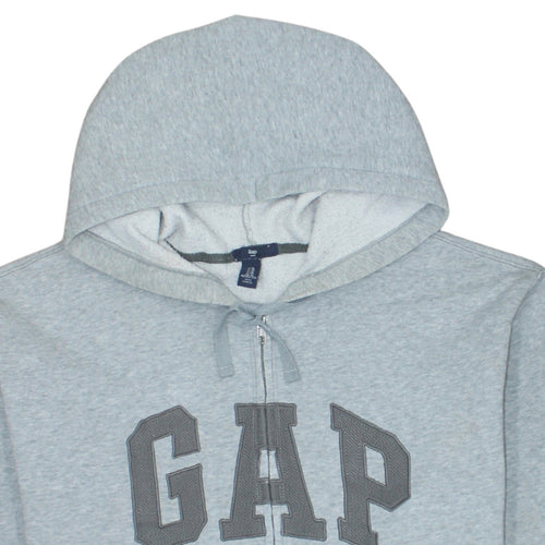 GAP Mens Grey XL Full Zip Hoodie Logo Fleece Sweatshirt