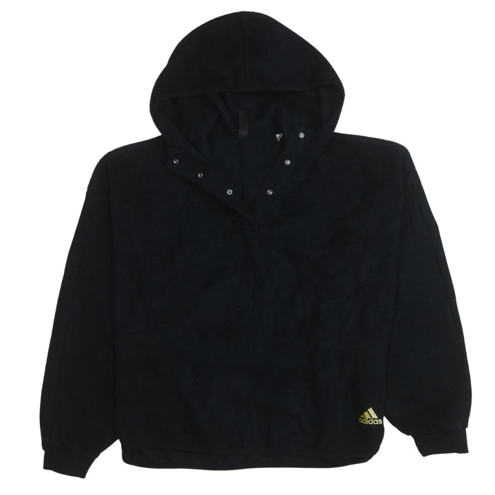 Adidas Women’s Black Fleece Pullover Hoodie Size M Logo Detail