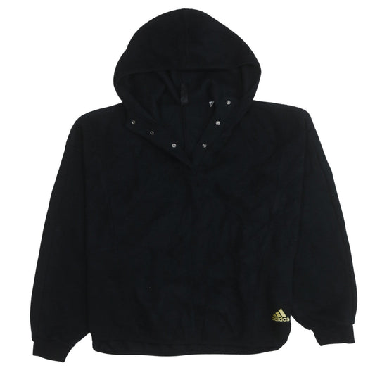 Adidas Women’s Black Fleece Pullover Hoodie Size M Logo Detail