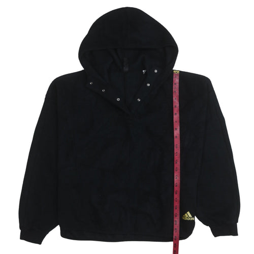 Adidas Women’s Black Fleece Pullover Hoodie Size M Logo Detail