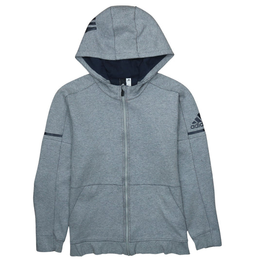 Adidas Men’s Grey Full Zip Hoodie Size L Sportswear