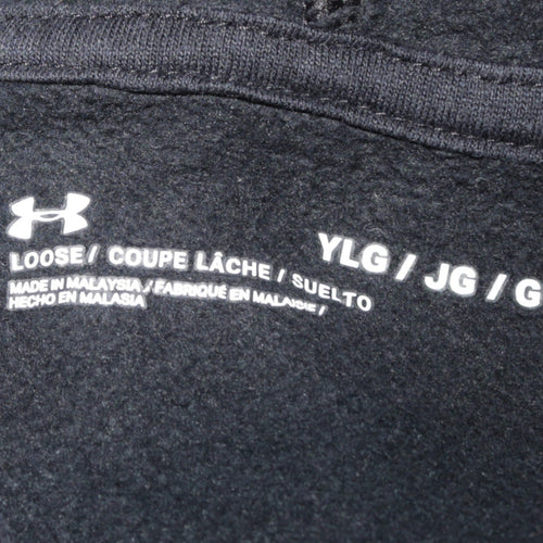 Under Armour Boys Black Pullover Fleece Hoodie Size 158