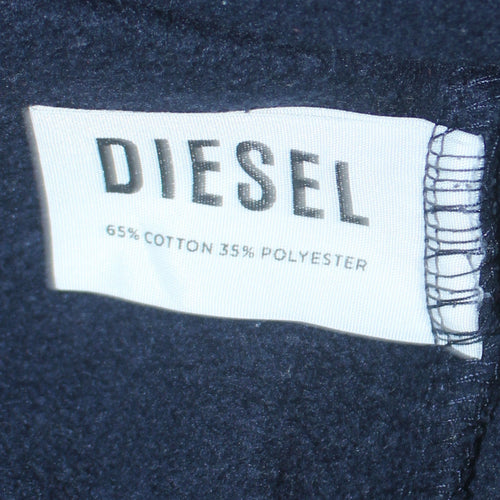 Diesel Men's Blue Logo Pullover Sweatshirt L Regular Fit