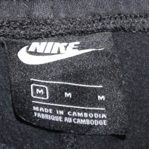 Nike Men's Black Jogger Trousers M Regular Fit Fleece Sweatpants