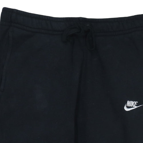 Nike Men's Black Jogger Trousers M Regular Fit Fleece Sweatpants