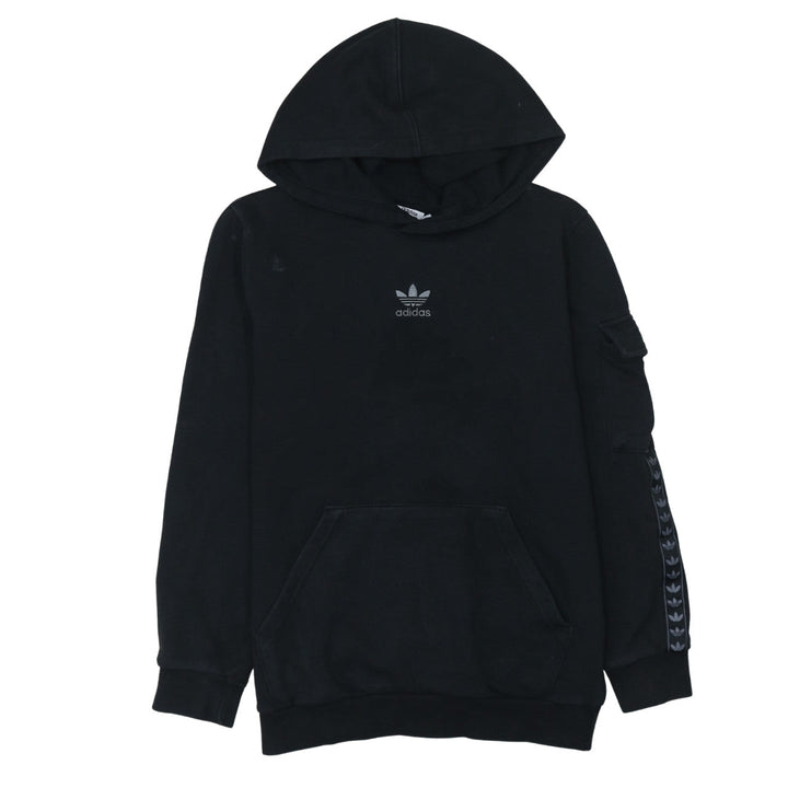 Adidas Boys Black Pullover Hoodie 13-14 Years Cotton Fleece Lined