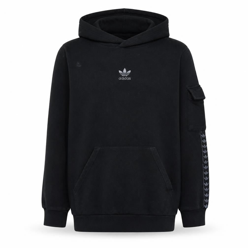 Adidas Boys Black Pullover Hoodie 13-14 Years Cotton Fleece Lined