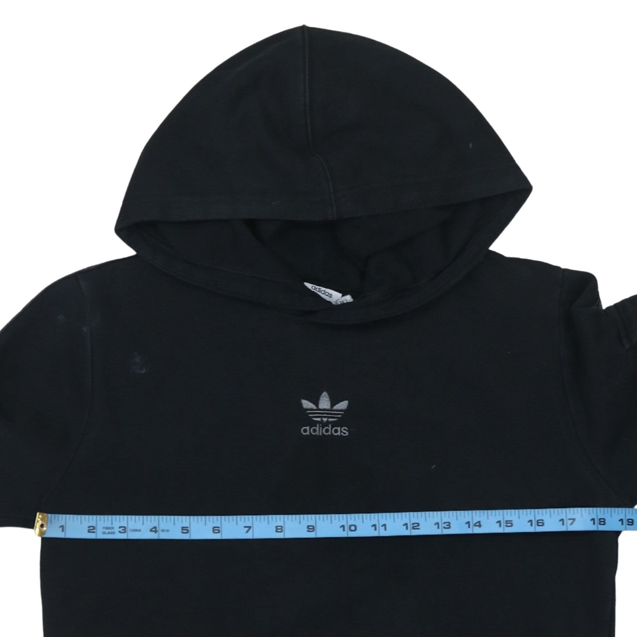 Adidas Boys Black Pullover Hoodie 13-14 Years Cotton Fleece Lined