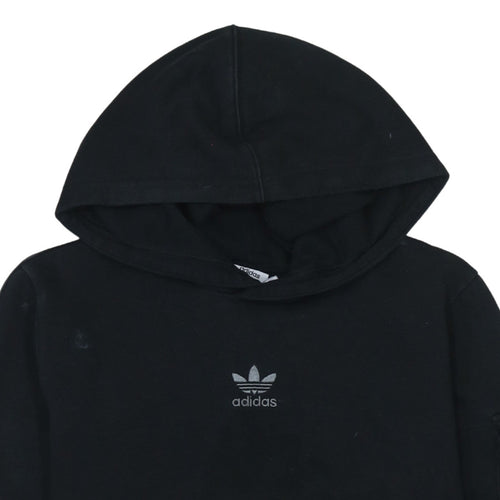Adidas Boys Black Pullover Hoodie 13-14 Years Cotton Fleece Lined