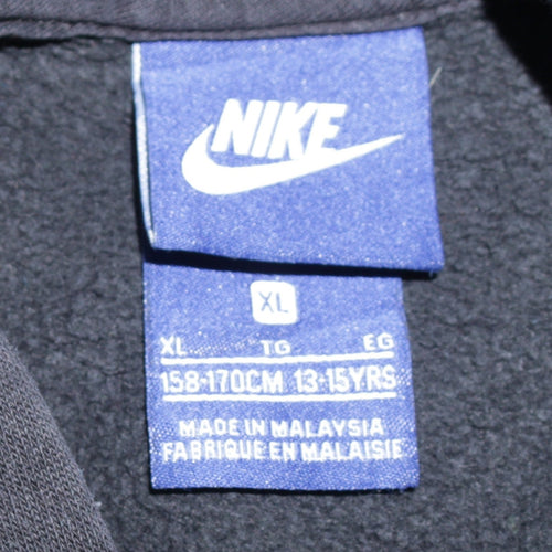 Nike Boys Black XL Pullover Hoodie Cotton Blend Logo Sweatshirt 13-15 Years