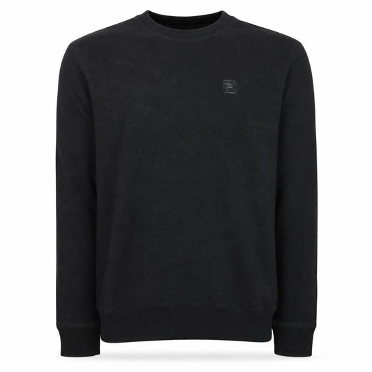 Front view of Fila Men's Black Crew Neck Pullover Sweatshirt, size M