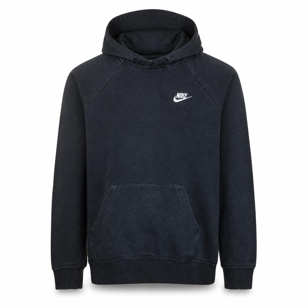 Front view of Nike Men's Black Pullover Hoodie Small Regular Fit Logo Fleece