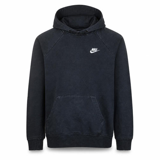 Front view of Nike Men's Black Pullover Hoodie Small Regular Fit Logo Fleece