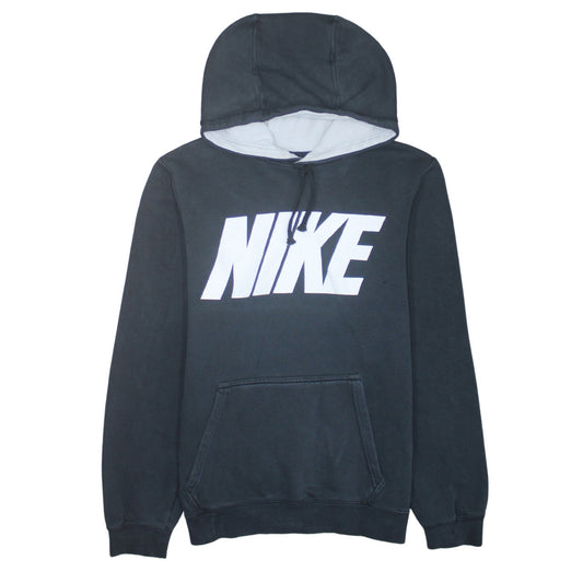 Nike Mens Black Pullover Hoodie Small Logo Fleece Sweatshirt