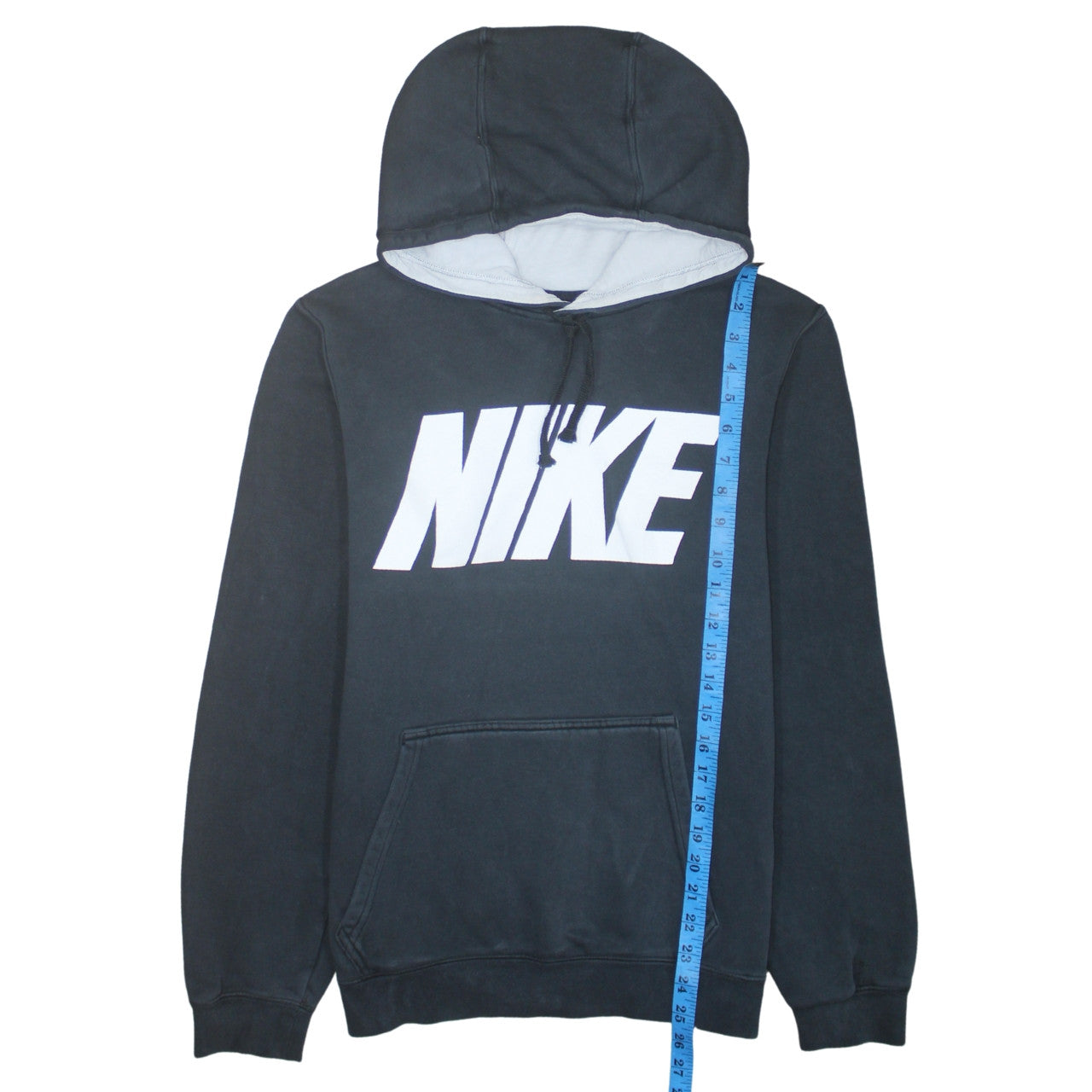 Nike Mens Black Pullover Hoodie Small Logo Fleece Sweatshirt