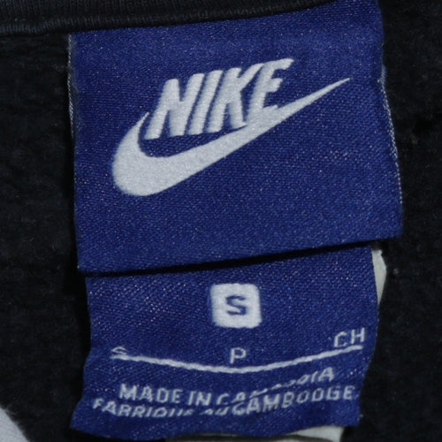 Nike Mens Black Pullover Hoodie Small Logo Fleece Sweatshirt