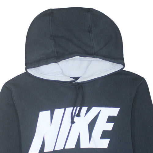 Nike Mens Black Pullover Hoodie Small Logo Fleece Sweatshirt