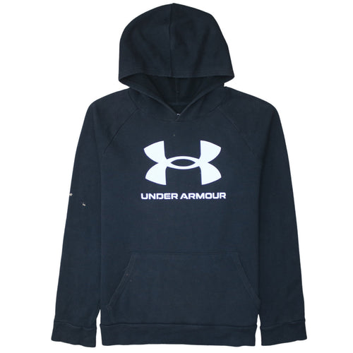 Under Armour Boys Black XL Pullover Hoodie Loose Fit Cotton Blend