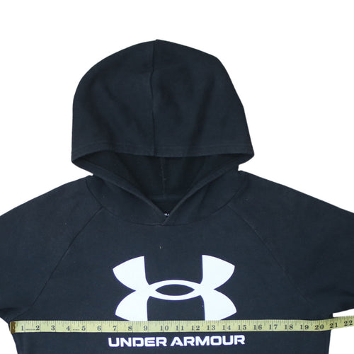Under Armour Boys Black XL Pullover Hoodie Loose Fit Cotton Blend