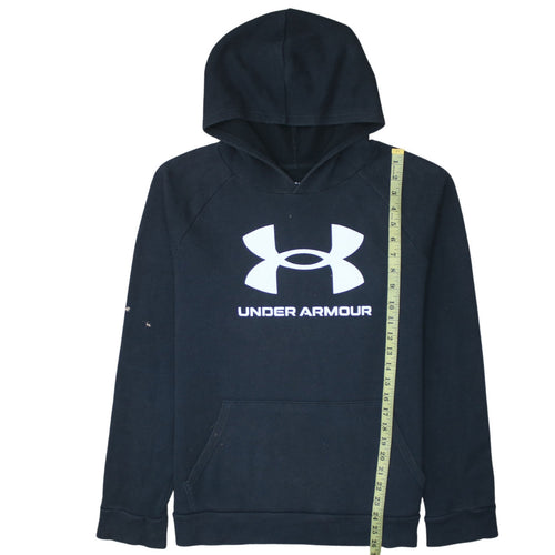 Under Armour Boys Black XL Pullover Hoodie Loose Fit Cotton Blend