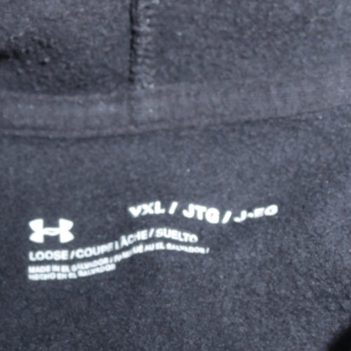 Under Armour Boys Black XL Pullover Hoodie Loose Fit Cotton Blend