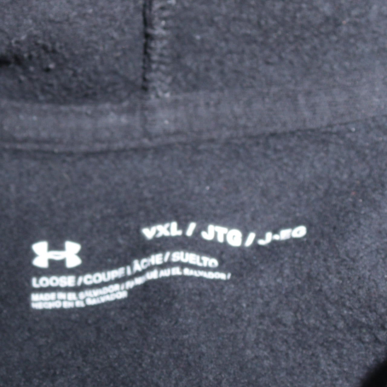 Under Armour Boys Black XL Pullover Hoodie Loose Fit Cotton Blend