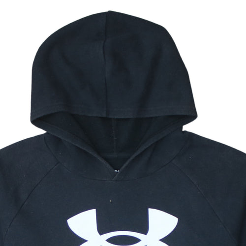 Under Armour Boys Black XL Pullover Hoodie Loose Fit Cotton Blend