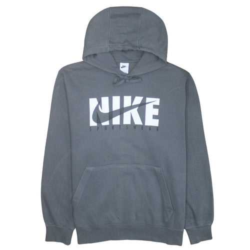 Nike Men's Grey XL Pullover Hoodie Sportswear Logo Fleece Sweatshirt