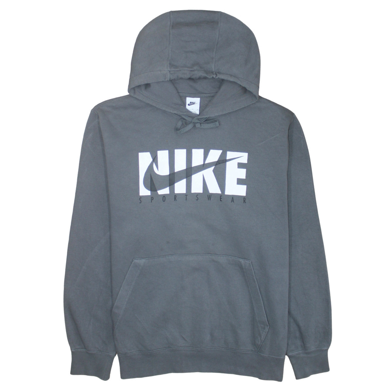 Nike Men's Grey XL Pullover Hoodie Sportswear Logo Fleece Sweatshirt