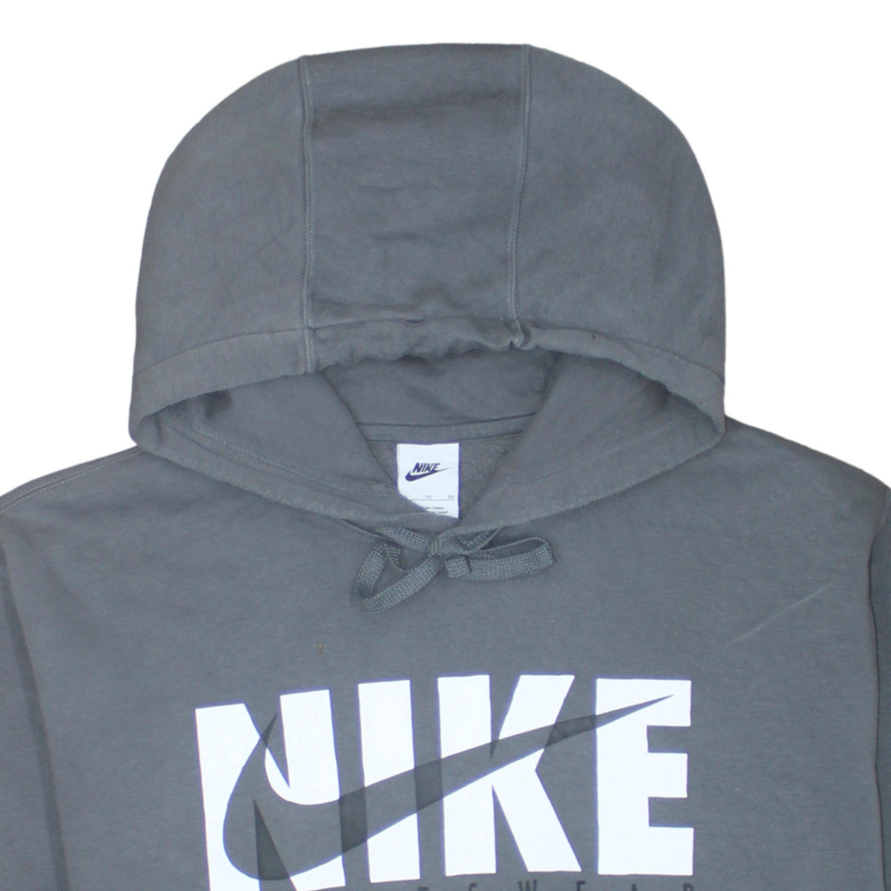 Nike Men's Grey XL Pullover Hoodie Sportswear Logo Fleece Sweatshirt