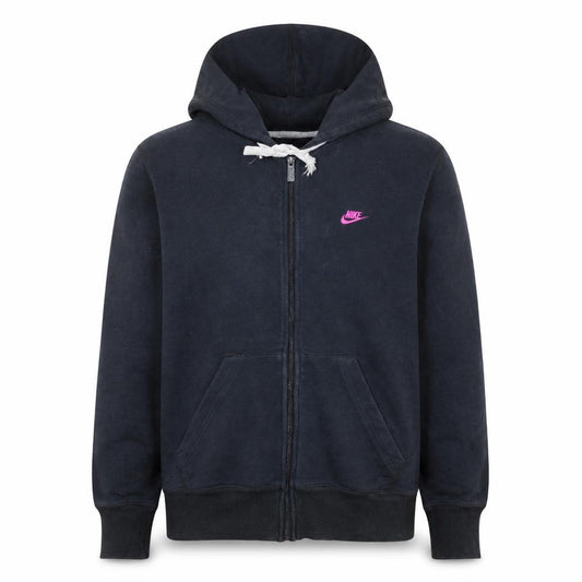Front view of Nike Men’s Black Full Zip Hoodie M Sportswear Fleece Sweatshirt