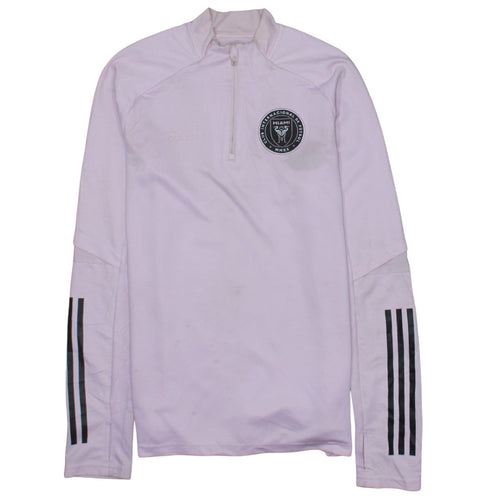 Adidas Men's Pink Inter Miami 1/4 Zip Training Top M Long Sleeve