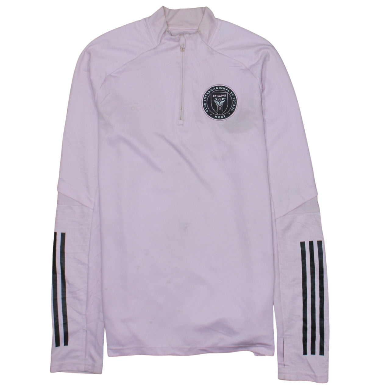 Adidas Men's Pink Inter Miami 1/4 Zip Training Top M Long Sleeve
