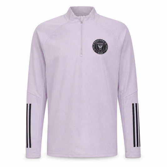 Adidas Men's Pink Inter Miami 1/4 Zip Training Top M Long Sleeve