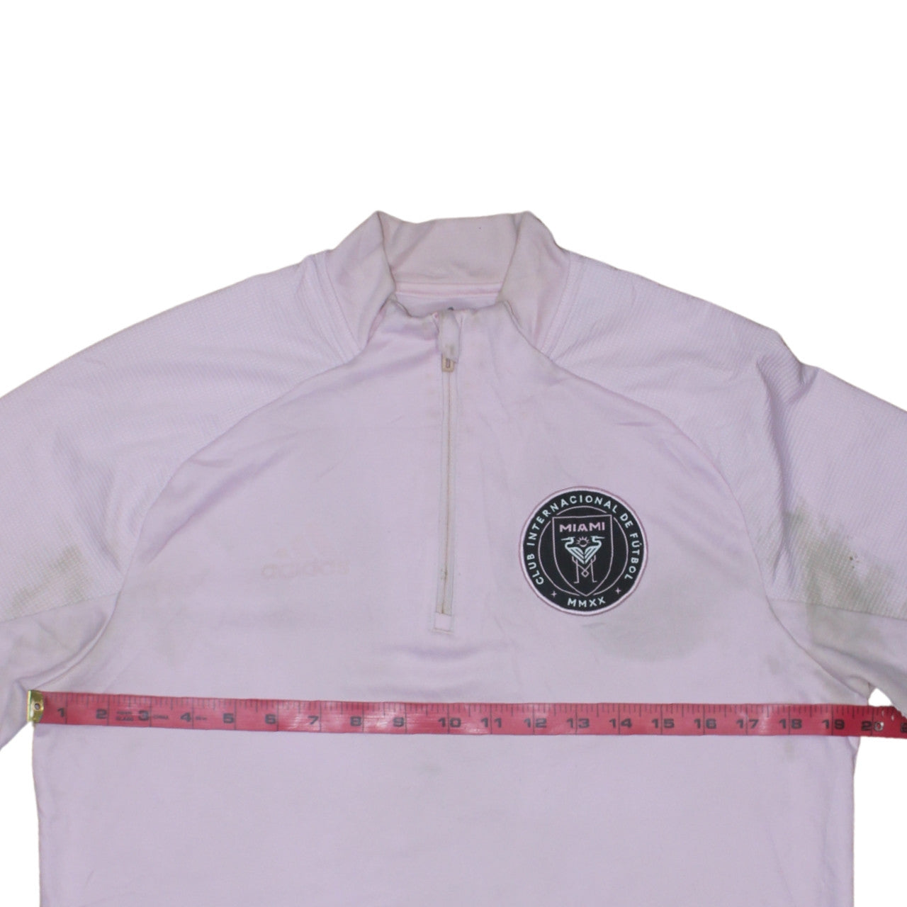 Adidas Men's Pink Inter Miami 1/4 Zip Training Top M Long Sleeve