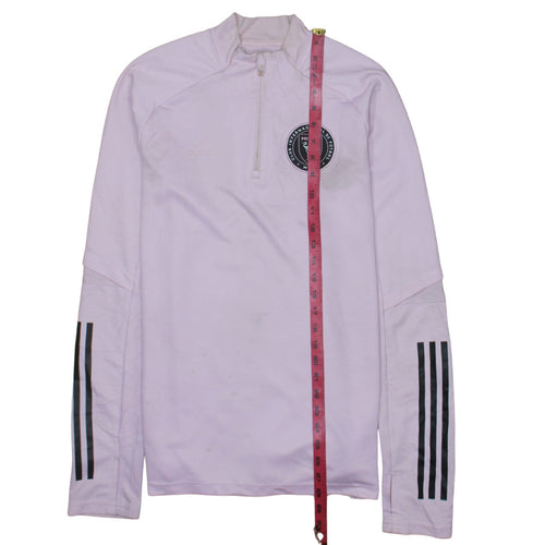Adidas Men's Pink Inter Miami 1/4 Zip Training Top M Long Sleeve