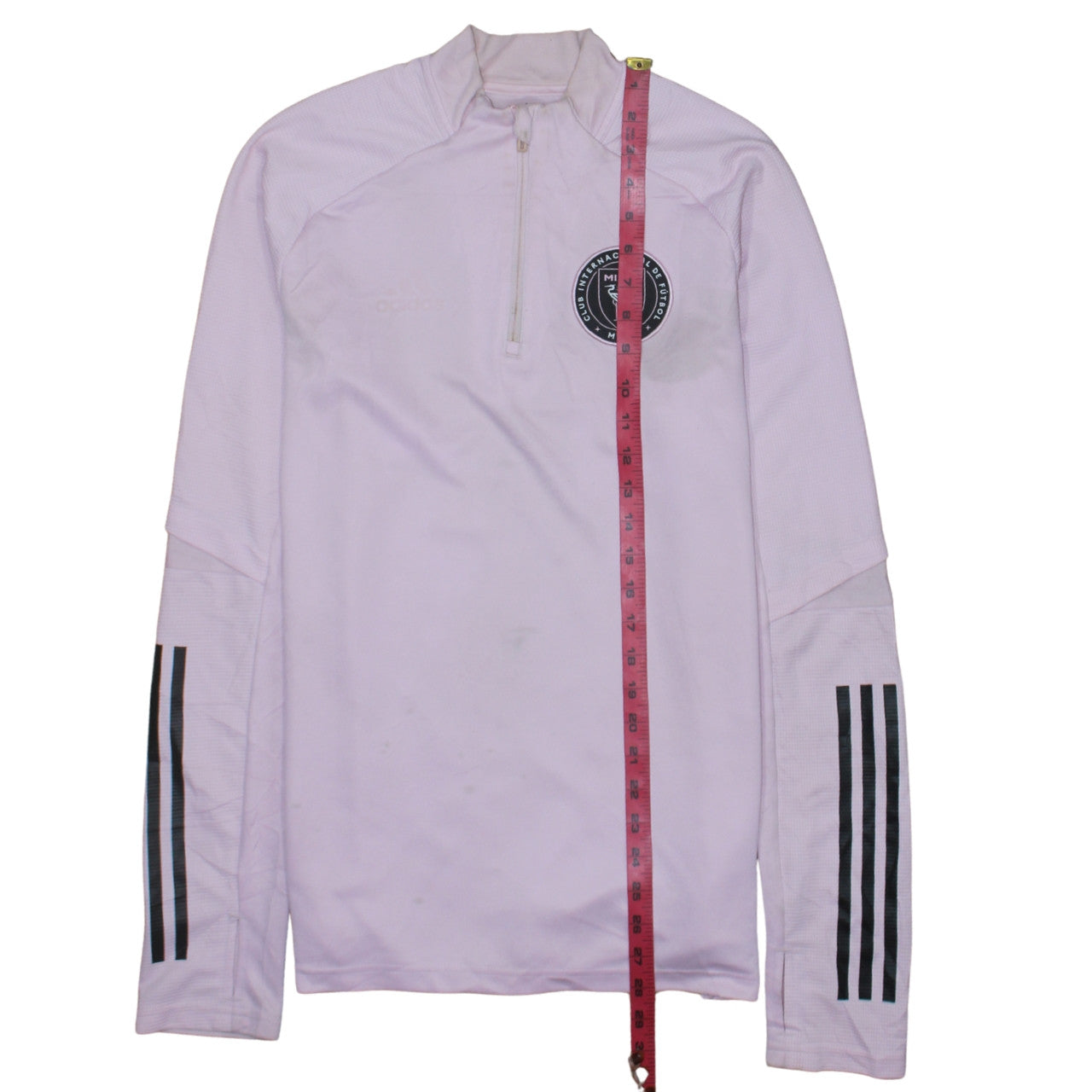 Adidas Men's Pink Inter Miami 1/4 Zip Training Top M Long Sleeve