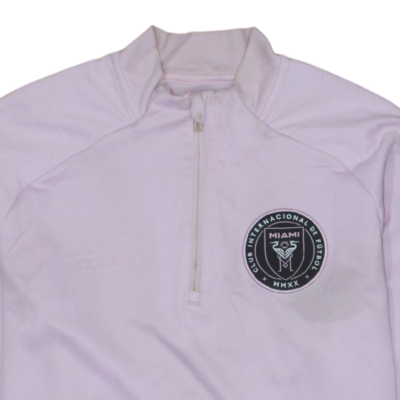 Adidas Men's Pink Inter Miami 1/4 Zip Training Top M Long Sleeve