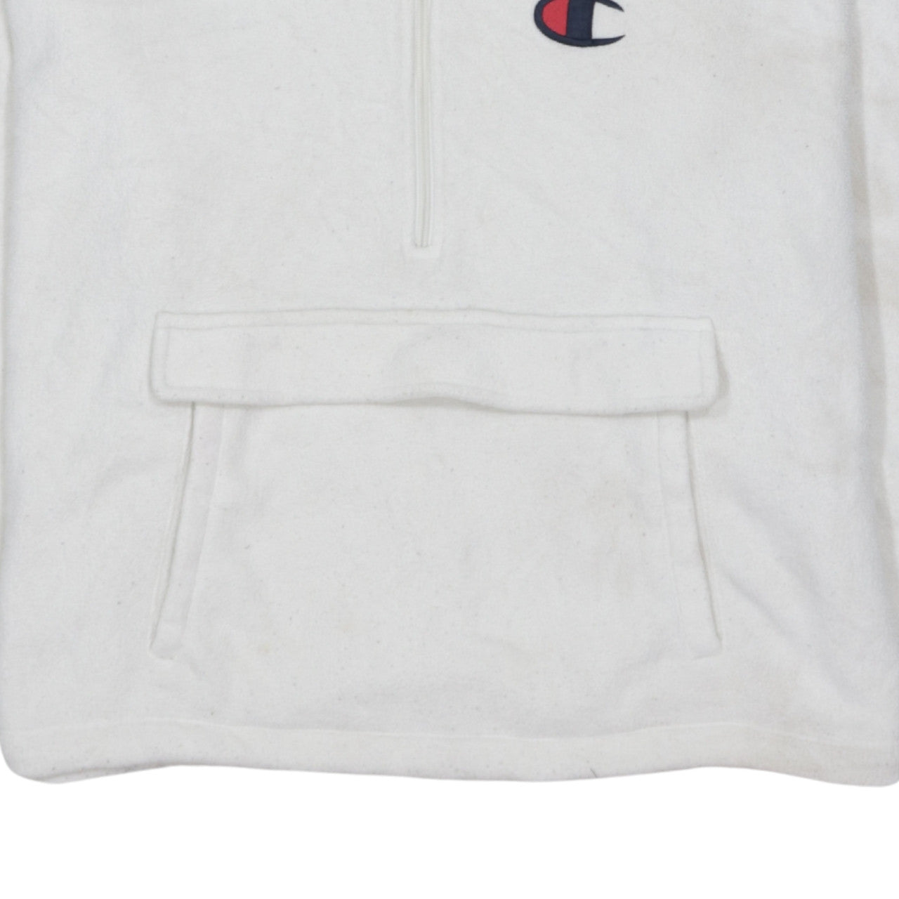 Champion Women’s White Medium 1/4 Zip Hoodie Fleece Logo JD Sports