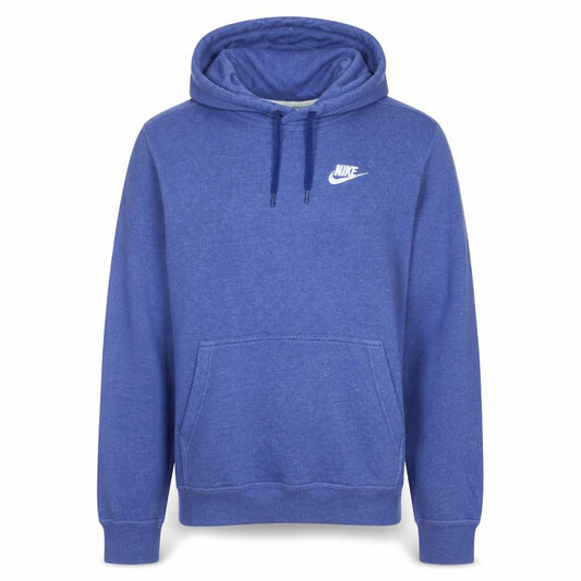 Front view of Nike Men's Blue Pullover Hoodie XS Cotton Blend Athletic Fit