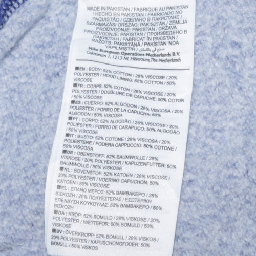 Nike Men's Blue Pullover Hoodie XS Cotton Blend Athletic Fit
