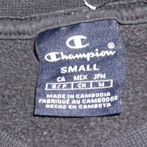 Champion Men's Black Small Crew Neck Fleece Pullover Sweatshirt