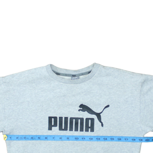 Puma Womens Grey Crew Neck Pullover Sweatshirt Size XS