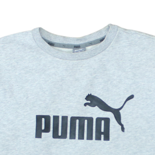Puma Womens Grey Crew Neck Pullover Sweatshirt Size XS