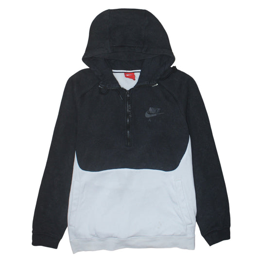 Nike Men's Black White 1/2 Zip Hoodie Air Logo Fleece M
