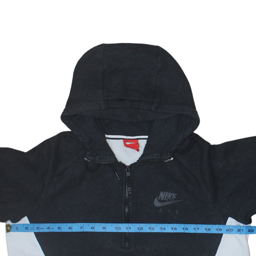 Nike Men's Black White 1/2 Zip Hoodie Air Logo Fleece M