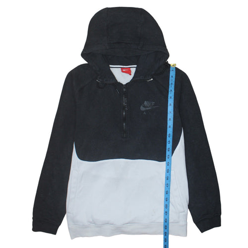 Nike Men's Black White 1/2 Zip Hoodie Air Logo Fleece M