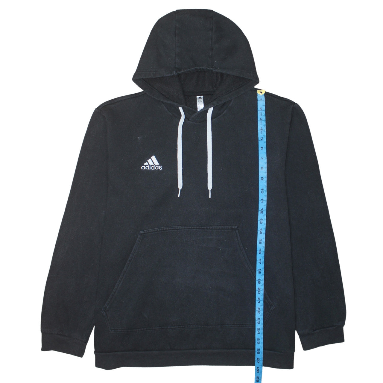 Adidas Men's Black 2XL Pullover Hoodie with Logo Embroidery